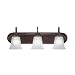 Westinghouse 64492 Three-Light Downward Wall Sconce, Antique Bronze with Frosted Pleated Globes