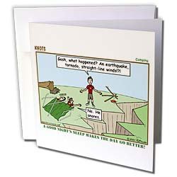 Best Price Rich Diesslin KNOTS Scout Cartoons - Knots Camping - A Good Nights Sleep and Snoring - Greeting Cards-12 Greeting Cards with envelopes