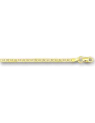 10K Yellow Gold 2.30mm Diamond Cut Mariner Link Chain Bracelet with Lobster Clasp