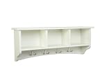 Alaterre ASCA04IV Shaker Cottage Coat Hooks with Storage, Ivory
