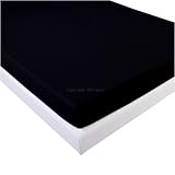 Drap housse jersey extensible noir 140x190cm