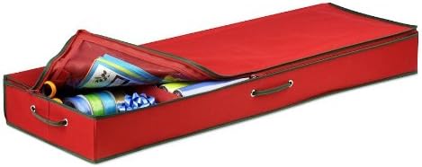 Honey-Can-DoSFT-01598 Wrapping Paper and Bow Storage Organizer, Holiday Red,Large