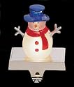Lighted Snowman Christmas Stocking Holder With Silver Base