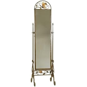 Milton Full Length Mirror On Stand, 71.5Hx19W, AGED GOLD