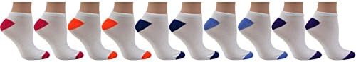 Multi Sport Womens Athletic Low Cut Socks, 10 Pairs, Size 9-11 (Assortment #4)