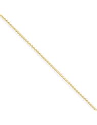1.1mm Solid 14K Yellow Gold High Polish Classic Rolo Link Chain Necklace with Spring-Ring Clasp - 16" inches
