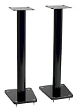 TransDeco 32 Speaker Stands Glass & Steel with Gross Black Finish