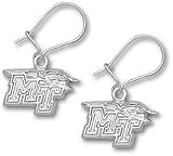 Middle Tennessee State Blue Raiders 3/8 New MT Dangle Earrings - Sterling Silver Jewelry