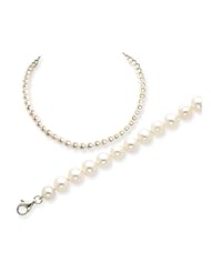 Genuine .925 Sterling Silver 6.5-7mm Freshwater Cultured Pearl Bracelet and Necklace Set. 100% Satisfaction Guaranteed.