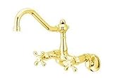 Kingston Brass Vintage Classic Wall Mount Kitchen Faucet, Porcelain Lever,  ....