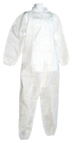 Galaxy Products WDC25L Disposable White Economy Polypropylene Coveralls, Large, 25-Pack On Sale