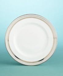 Wedgwood Martha Stewart Ribbon Stripe Silver Salad Plate