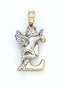 14K Angel Initial 'E' Pend - GH16674