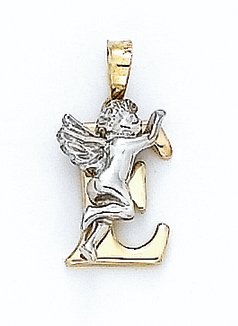 14K Angel Initial 'E' Pend - GH16674