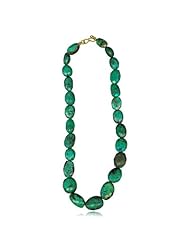 60.50 Cts Natural Turquoise From Arizona Bead Necklace in 18K Yellow Gold