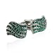 Emerald Green Swarovski Crystal Wave Cufflinks with Platinum Overlay