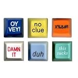 Novelty Computer Keys (6 Pack) - Duh Button, Oy Vey Button, This Sucks Button, No Clue Butt...