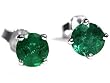 14k White Gold Natural Emerald 4.5m Stud Earrings Ct.tw 0.85