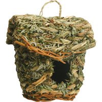 Finch Nest in a House Design with Leaves by A & E CAGE CO.