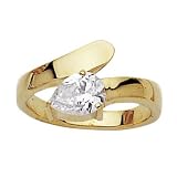 18K Gold Plated Clear Cubic Zirconia Solitaire Snake Band Ring