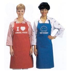 Apron "I LOVE SCHOOL FOOD" Red Size 28" x 33" by Best Value Textiles