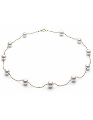 Bling Jewelry 14k Yellow Gold Freshwater White Pearl Tin Cup Necklace