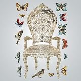 Glitter Vintage Chair Chandelier Vinyl Wall Decal