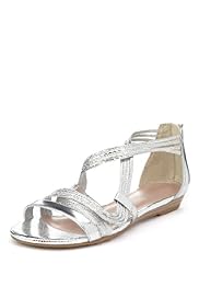Faux Snakeskin Print Strappy Wedge Sandals
