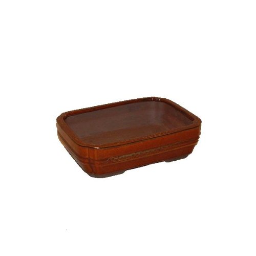 21cm Glazed Bonsai Pot - Brown