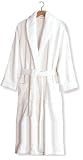 Review   / White Turkish Terry Velour Bathrobe - Brightened White, 52 Inch