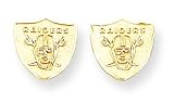 14k NFL Diamond-cut Oakland Raiders Post Earrings