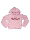 Cool Island - Girls Hooded Sweatshirt Jacket, Lt. Pink