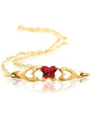 Bfly Cz Birthstone Bracelet W/Box 10K Yellow January 19800