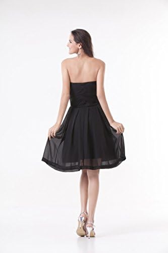 Weidress Women's Strapless Ruching Knee Length A-line Chiffon Cocktail Dress Size 8 Red