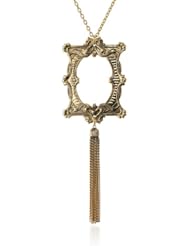 Yochi Gold Ornament Frame with Tassel Necklace, 36"