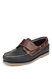 Blue Harbour Leather Riptape Deck Shoes with Freshfeet™ Silver Technology