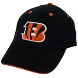 NFL CINCINNATI BENGALS BLK ORANGE COTTON VELCRO HAT CAP