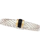 925 Silver & Onyx Bracelet with 18k Gold Accents.