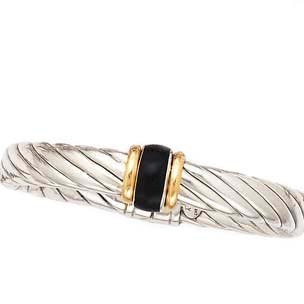 925 Silver & Onyx Bracelet with 18k Gold Accents.