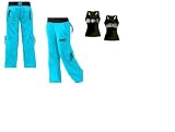 Zumba Cargo Pants (Blue) + Racerback Top (Black)