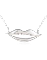 Sterling Silver Lip Pendant Necklace, 18"