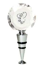 Rhinestone Monogram Winestopper - C