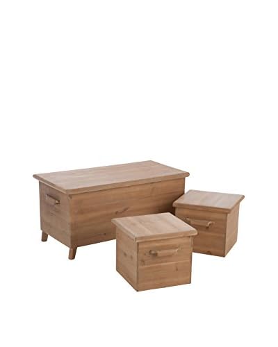 JLINE Set Baule 3 Pz. Marrone
