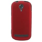 Hard Snap-on Shield RED RUBBERIZED Faceplate Cover Sleeve Case for LG C900  ....