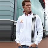 Score Draw Official Retro Manchester United 1977 Away Mens Track Jacket - White, XX-Large