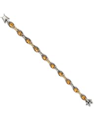 Sterling Silver W/14k 7.62citrine 7.75in Bracelet