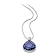 Sterling Silver Tanzanite Swarovski Crystal Pendant with Chain