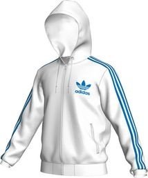 Adidas Herren Trainingsjacke ADI Hooded Floc, white/bluebird, L, X41265 Preisvergleich