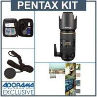 Pentax SMCP-DA 60-250mm f/4 ED (IF) SDM AF Telephoto Zoom Lens - Bundle - with Tiffen 67mm Photo Essentials Filter Kit, Lens Cap Leash, Professional Lens Cleaning Kit,