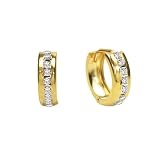 Diamond Fascination 14K Gold Diamond Accent Bold Hinged Hoop Earrings